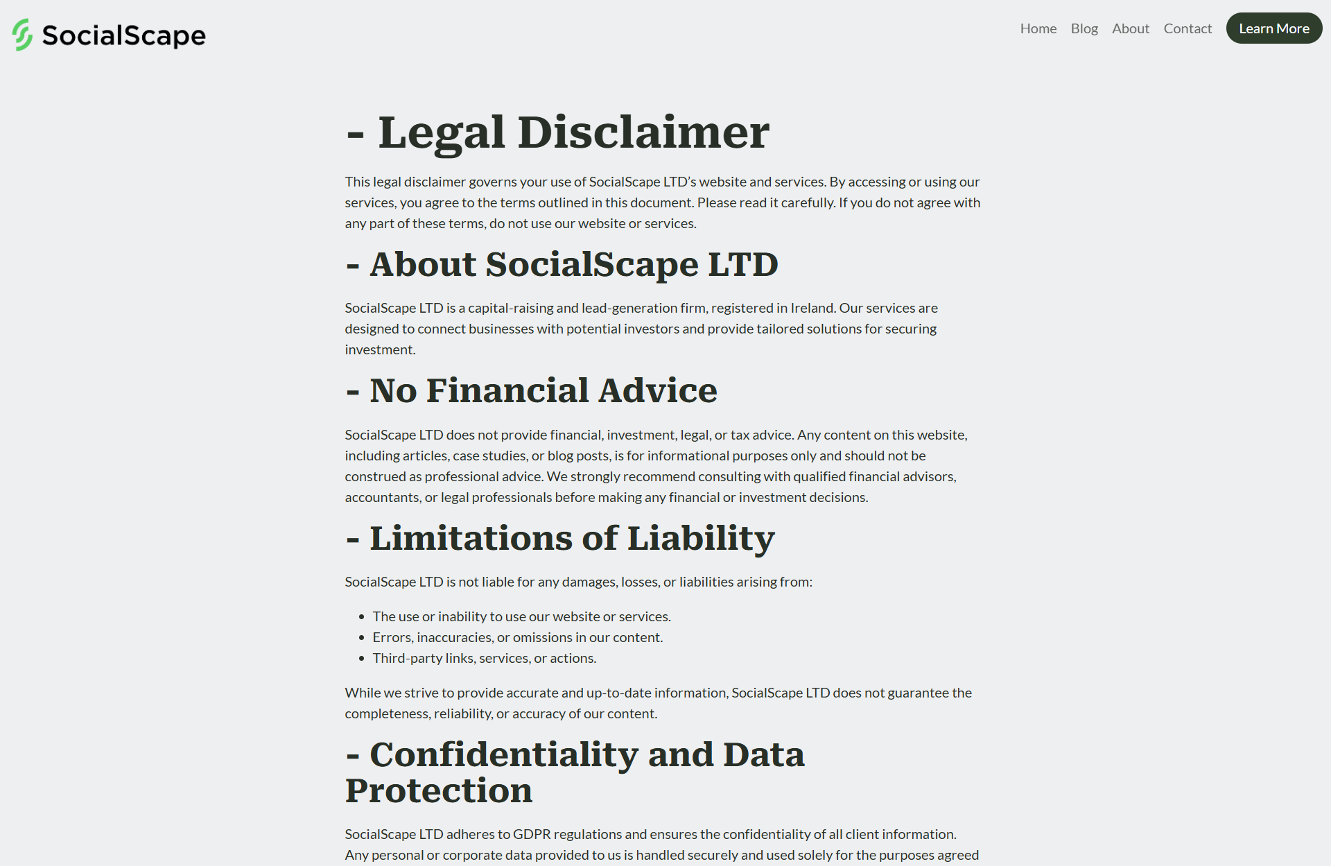 Legal Page